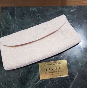 Handcrafted Caviar Beads from Italy, Clutch Purse